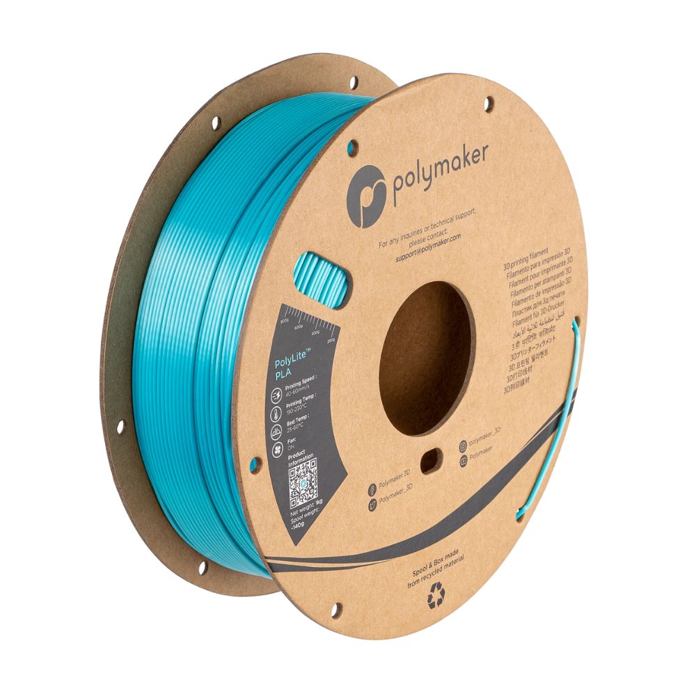 Polymaker - PolyLite Silk PLA - Bleu Clair (Light Blue) - 1,75 mm - 1 kg