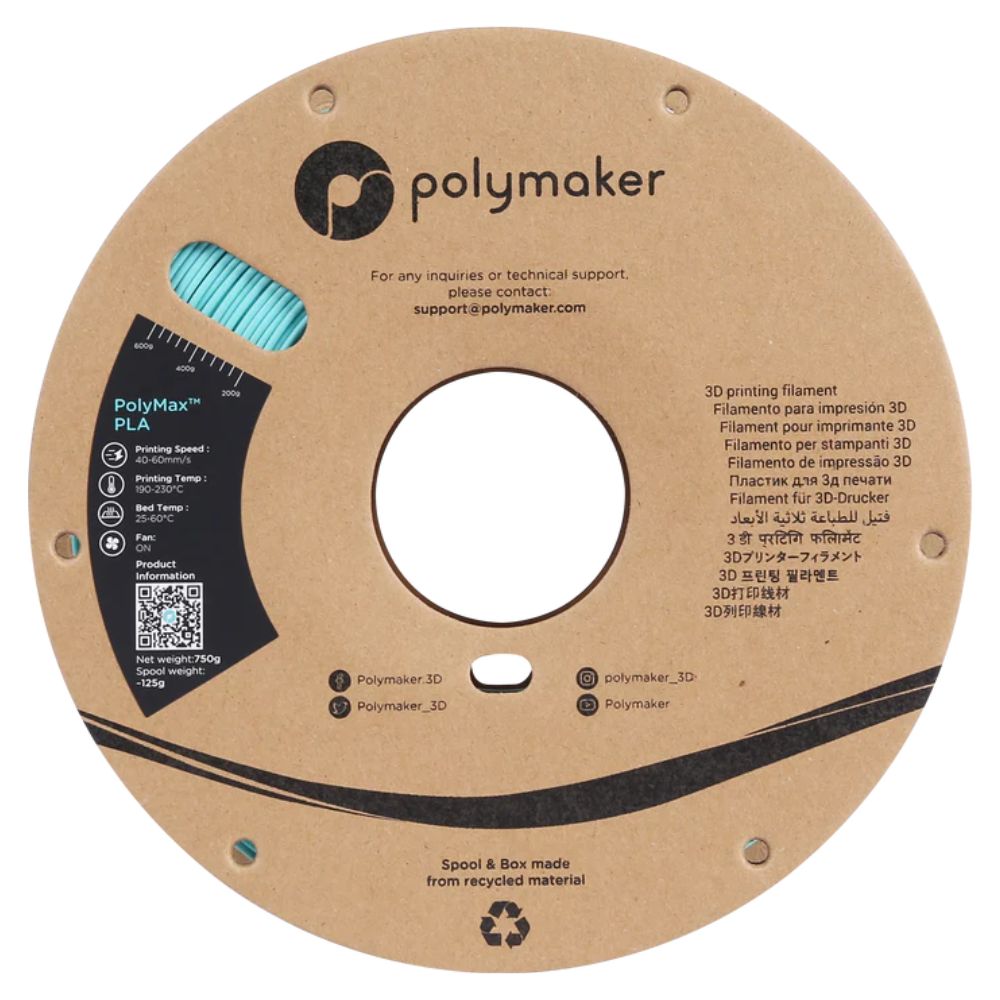 Polymaker - PolyMax Tough PLA - Bleu Sarcelle (teal) - 1,75 mm - 750 g
