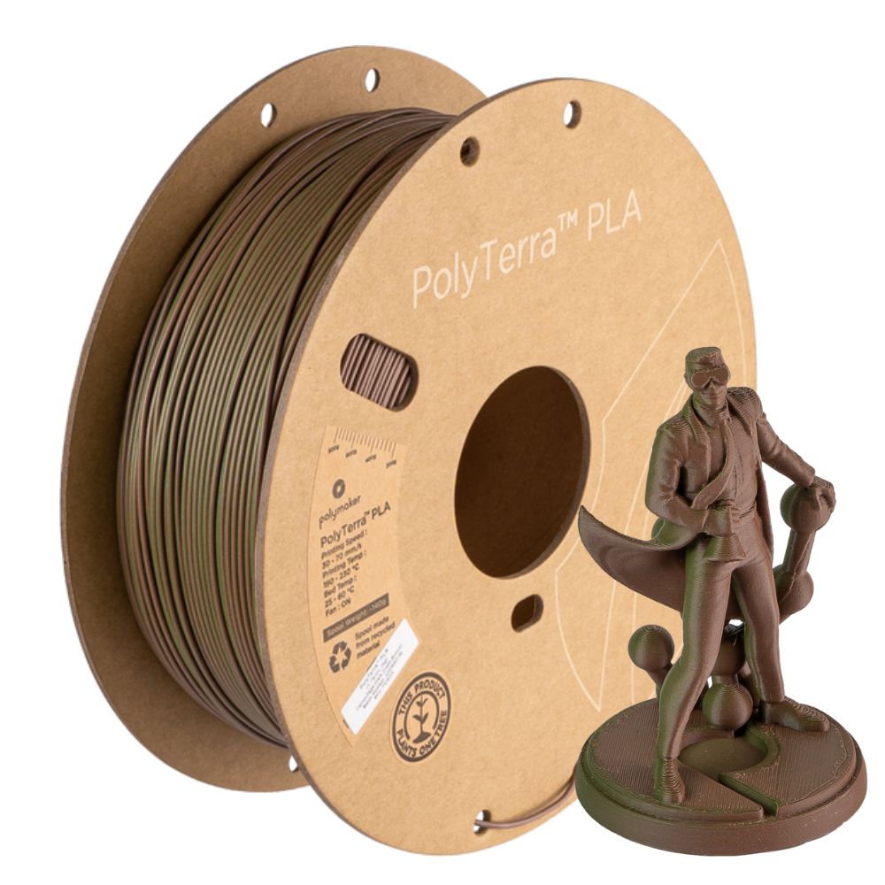 Polymaker - PolyTerra Dual PLA - Camouflage - Kaki/Marron (Dark Green/Brown) - 1,75 mm - 1 kg