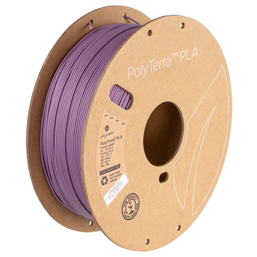 Polymaker - PolyTerra PLA - Bleu Doux (Muted Purple) - 1,75 mm - 1 kg