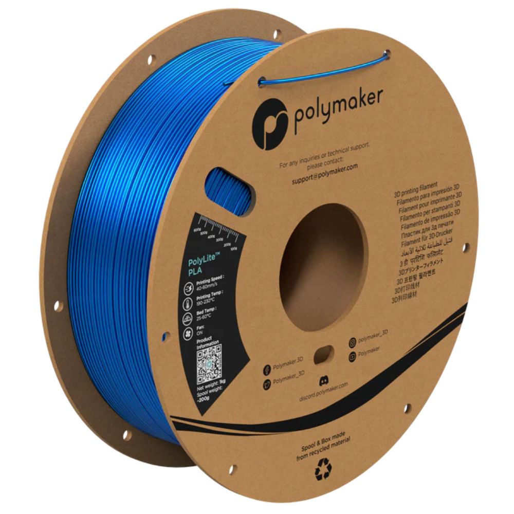 Polymaker - PolyLite Silk PLA - Bleu (blue) - 1,75 mm - 1 kg