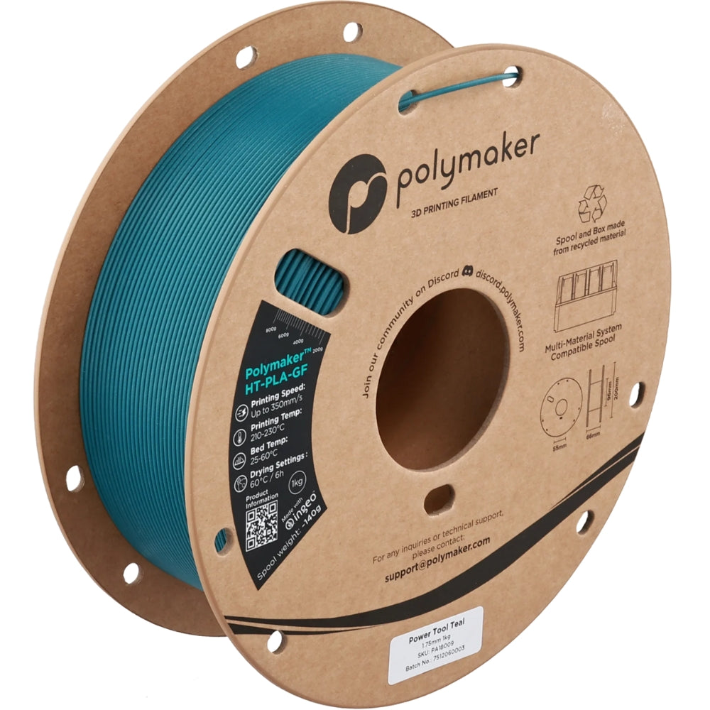 Polymaker - HT-PLA-GF - Bleu Artique Outil Electrique (Power Tool Teal) - 1,75 mm - 1 kg