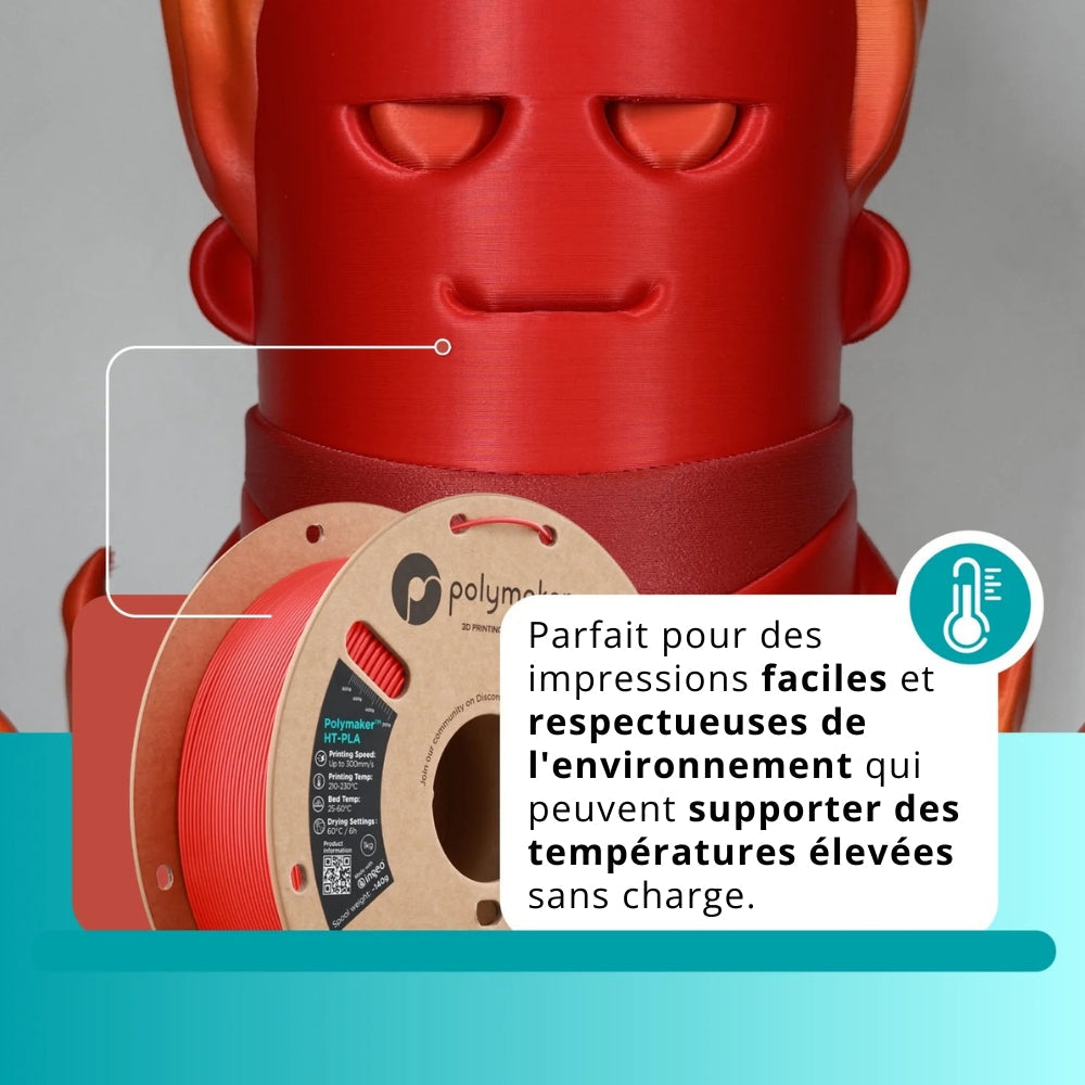 Polymaker - HT-PLA - Rouge (Red) - 1,75 mm - 1 kg