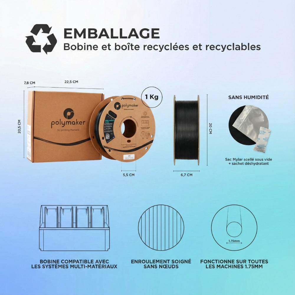 Polymaker - PETG - Noir (Black) - 1.75 mm - 1 kg