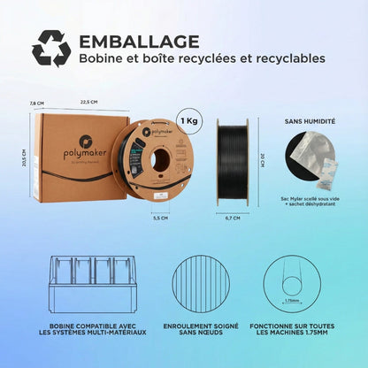 Polymaker - PETG - Noir (Black) - 1.75 mm - 1 kg