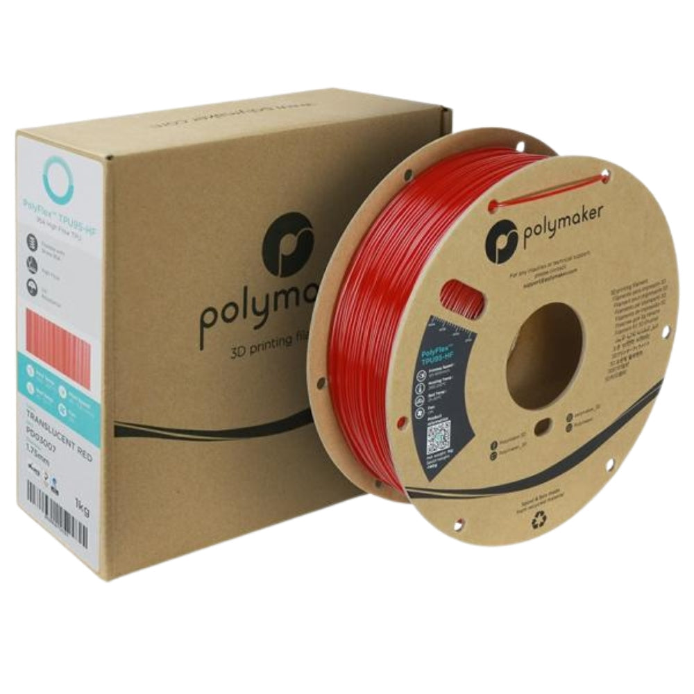 Polymaker - PolyFlex (TPU 95-HF) - Rouge Translucide (Translucent Red) - 1,75 mm - 1 kg