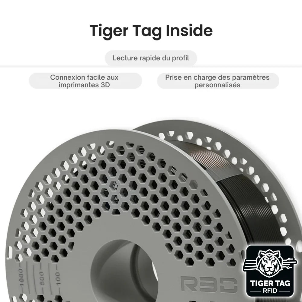 R3D - PETG High-Speed - Noir (Black) - 1,75 mm - 1 kg avec RFID TigerTag