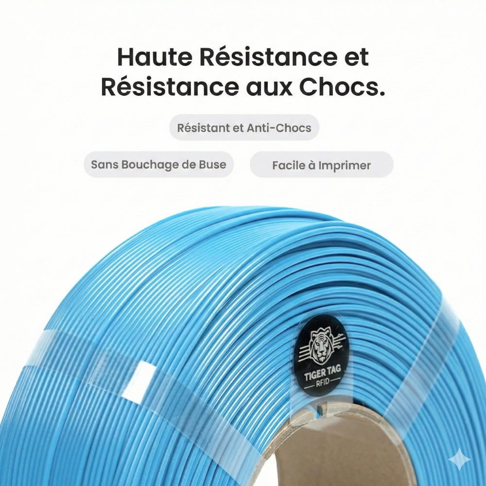 R3D - PLA High-Speed - Bleu Clair (Light Blue) - 1,75 mm - 1 kg Refill avec RFID TigerTag