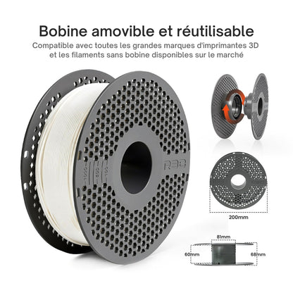 R3D - PLA High-speed - Blanc (White) - 1,75 mm - 1 kg avec RFID TigerTag