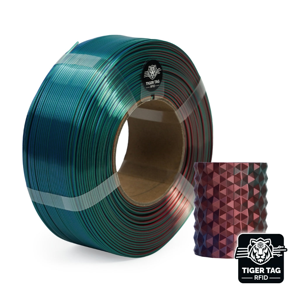 R3D - Tri-Silk color - Rouge/Vert/Bleu (Red/Green/Blue) - 1,75 mm - 1 kg - Refill avec RFID TigerTag