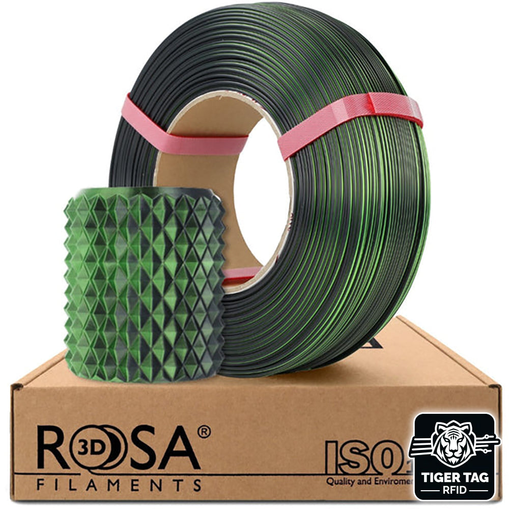 Rosa3D - PLA Magic Silk - Mystic Vert & Noir (Mystic Green & Black) - 1,75 mm - 1 kg Refill avec RFID TigerTag