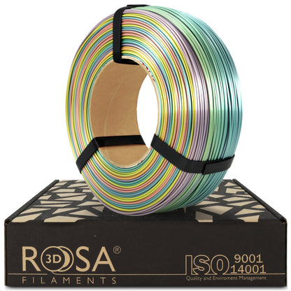 Rosa3D - PLA Rainbow - Arc-en-ciel soyeux (Silk Rainbow) - 1,75 mm - 1 kg Refill avec RFID TigerTag