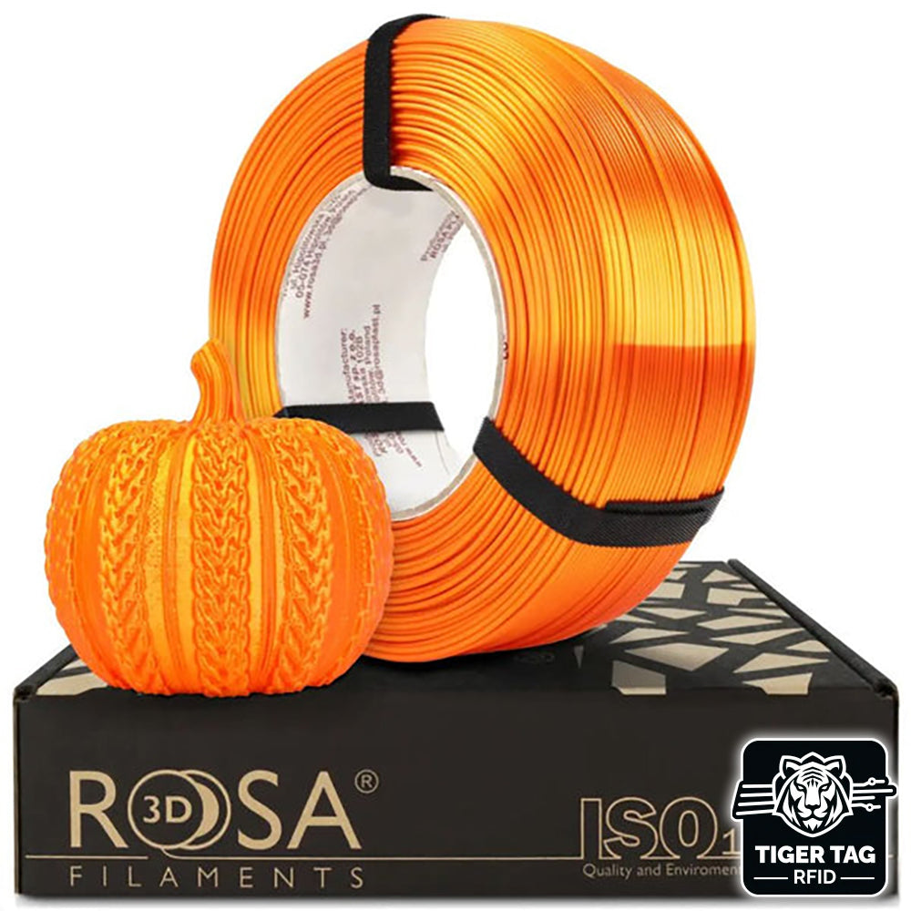 Rosa3D - PLA Silk - Orange - 1,75 mm - 1 kg Refill avec RFID TigerTag