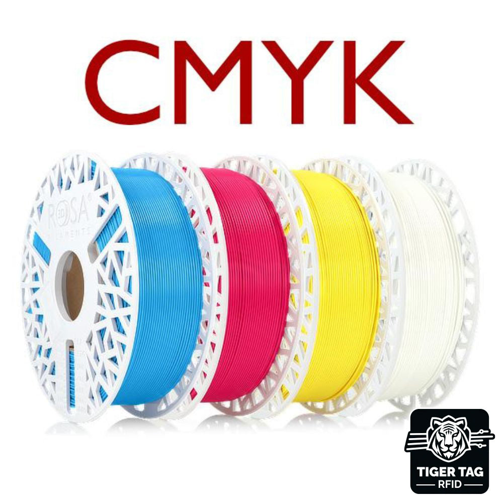 Rosa3D - CMYK Lithophane - PLA Starter - 1,75 mm - 4 x 1 kg + Masterspools avec RFID TigerTag