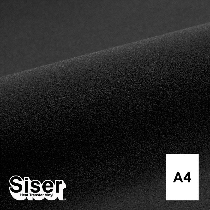 Siser - Flock - Feuille A4 Thermocollant - (S0019) Noir Velours - 20 x 30 cm