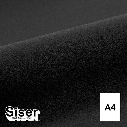 Siser - Flock - Feuille A4 Thermocollant - (S0019) Noir Velours - 20 x 30 cm