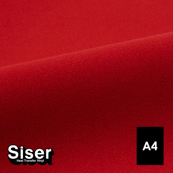 Siser - Flock - Feuille A4 Thermocollant - (S0028) Rouge Vif Velours - 20 x 30 cm