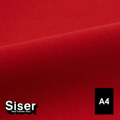 Siser - Flock - Feuille A4 Thermocollant - (S0028) Rouge Vif Velours - 20 x 30 cm