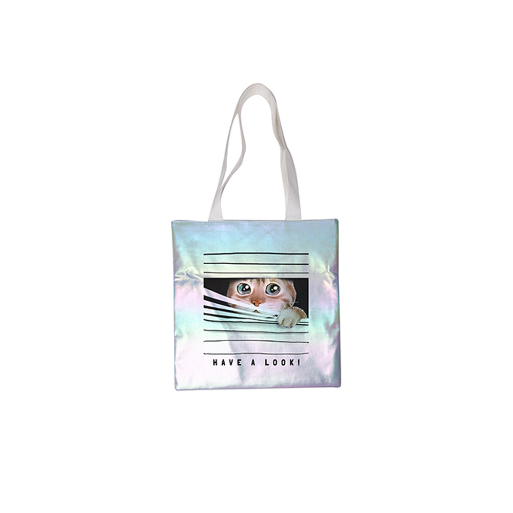 MissKraft - Sublimation - Sac Holographique - 34 x 36 cm - Blanc