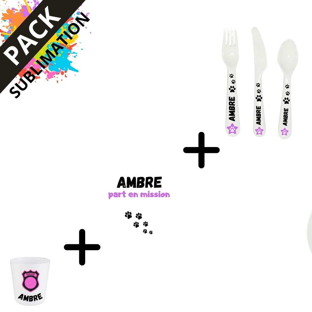 MissKraft - Sublimation - Set 2 Vaisselle pour Enfant