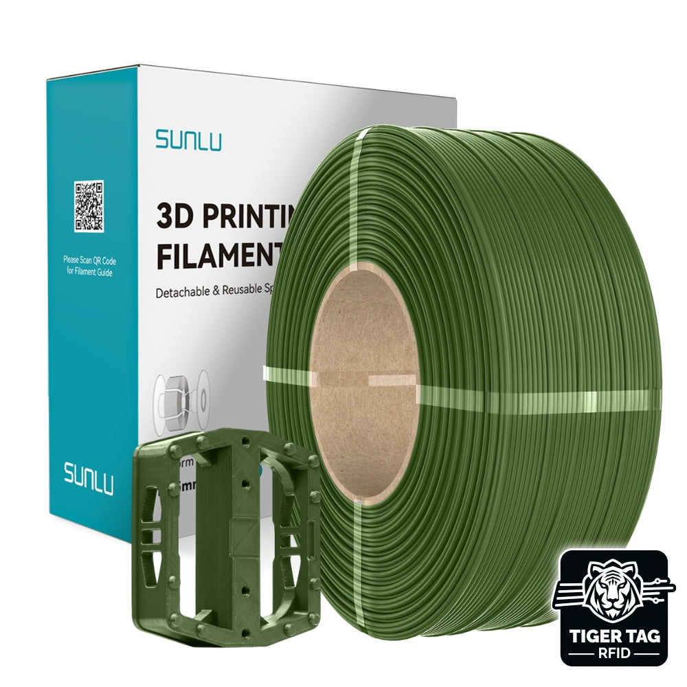 Sunlu - PETG - Vert Olive (Olive Green) - 1,75 mm - 1 kg - Refill avec RFID TigerTag