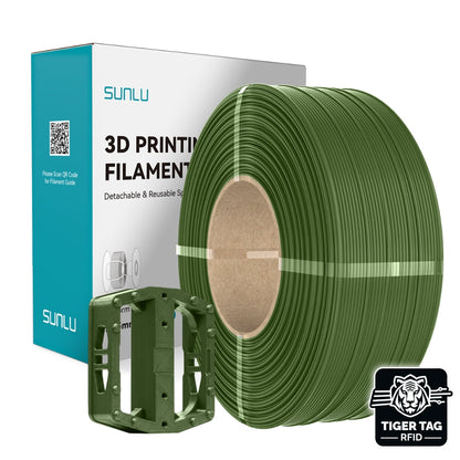 Sunlu - PETG - Vert Olive (Olive Green) - 1,75 mm - 1 kg - Refill avec RFID TigerTag