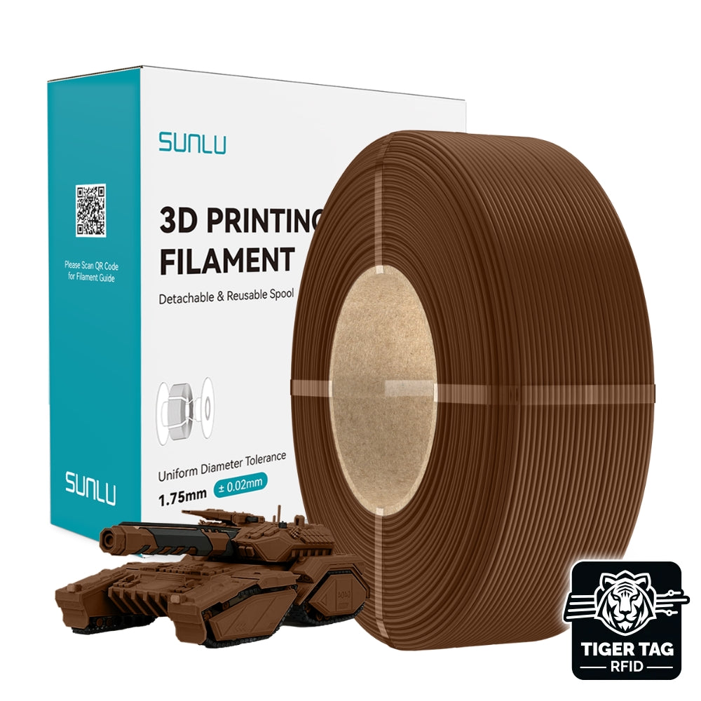 Sunlu - PLA -  Brun (Coffe Brown) - 1,75 mm - 1 kg - Refill avec RFID TigerTag
