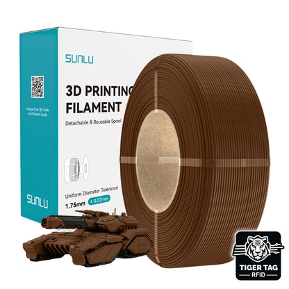 Sunlu - PLA -  Brun (Coffe Brown) - 1,75 mm - 1 kg - Refill avec RFID TigerTag