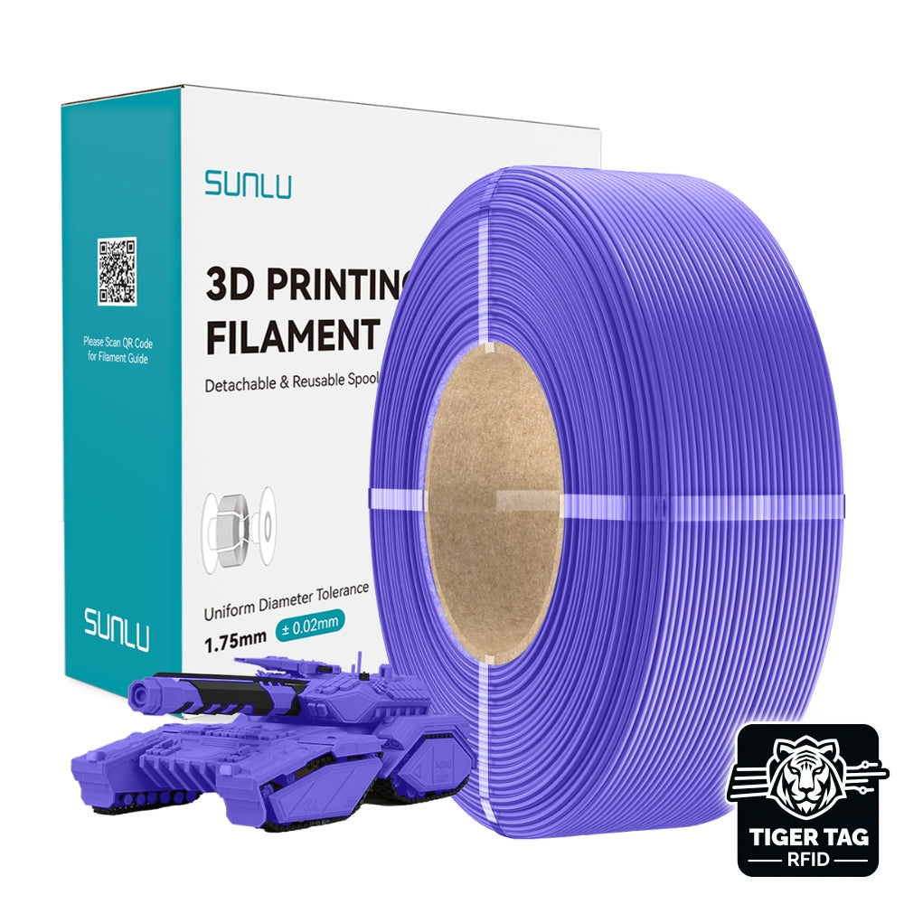 Sunlu - PETG - Violet Lavande (Lavender Purple) - 1,75 mm - 1 kg - Refill avec RFID TigerTag
