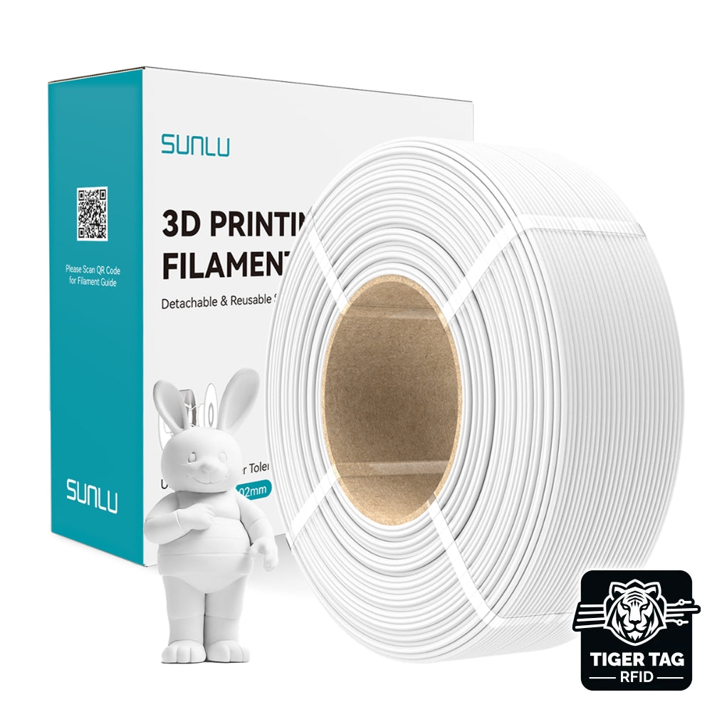 Sunlu - PLA Matte - Blanc (White) - 1,75 mm - 1 kg - Refill avec RFID TigerTag