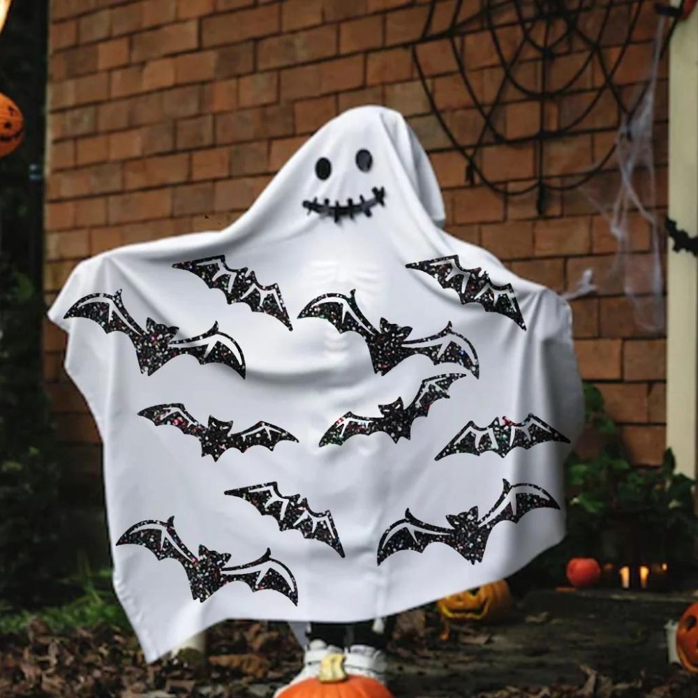 TeckWrapCraft - Glitter HTV Vinyle Transfert à Chaud Noir Intense exemple fantome