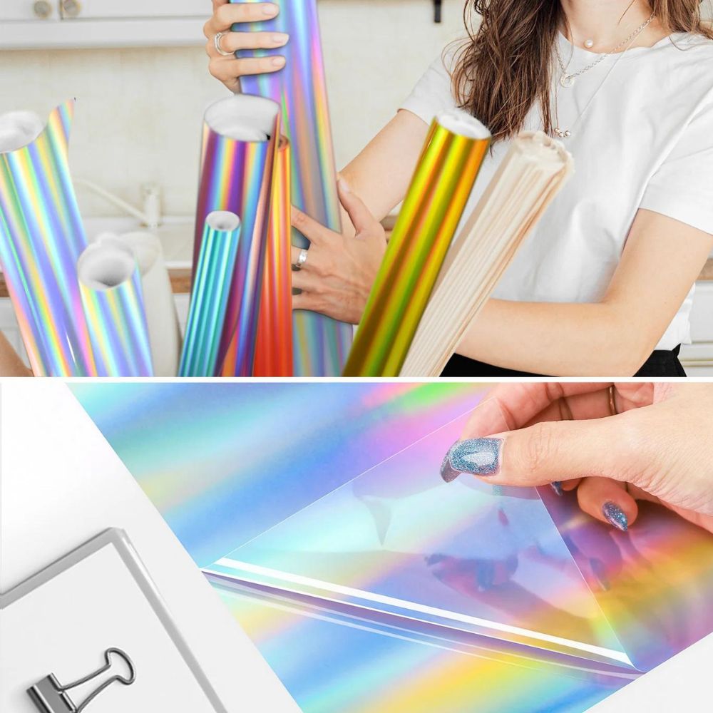 TeckWrapCraft  - Holographic Glossy Rainbow - Vinyle Adhésif