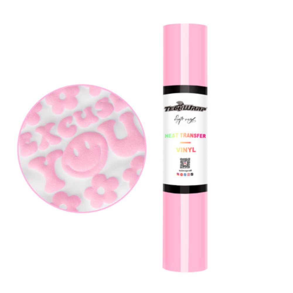 TeckWrapCraft - Puff HTV - Thermocollant - Rose Barbie - 1,5 m