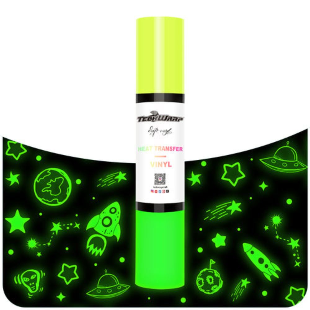 TeckWrapCraft - Vinyle Phosphorescent - Glow in the Dark Jaune - 25 cm x 1,5 m