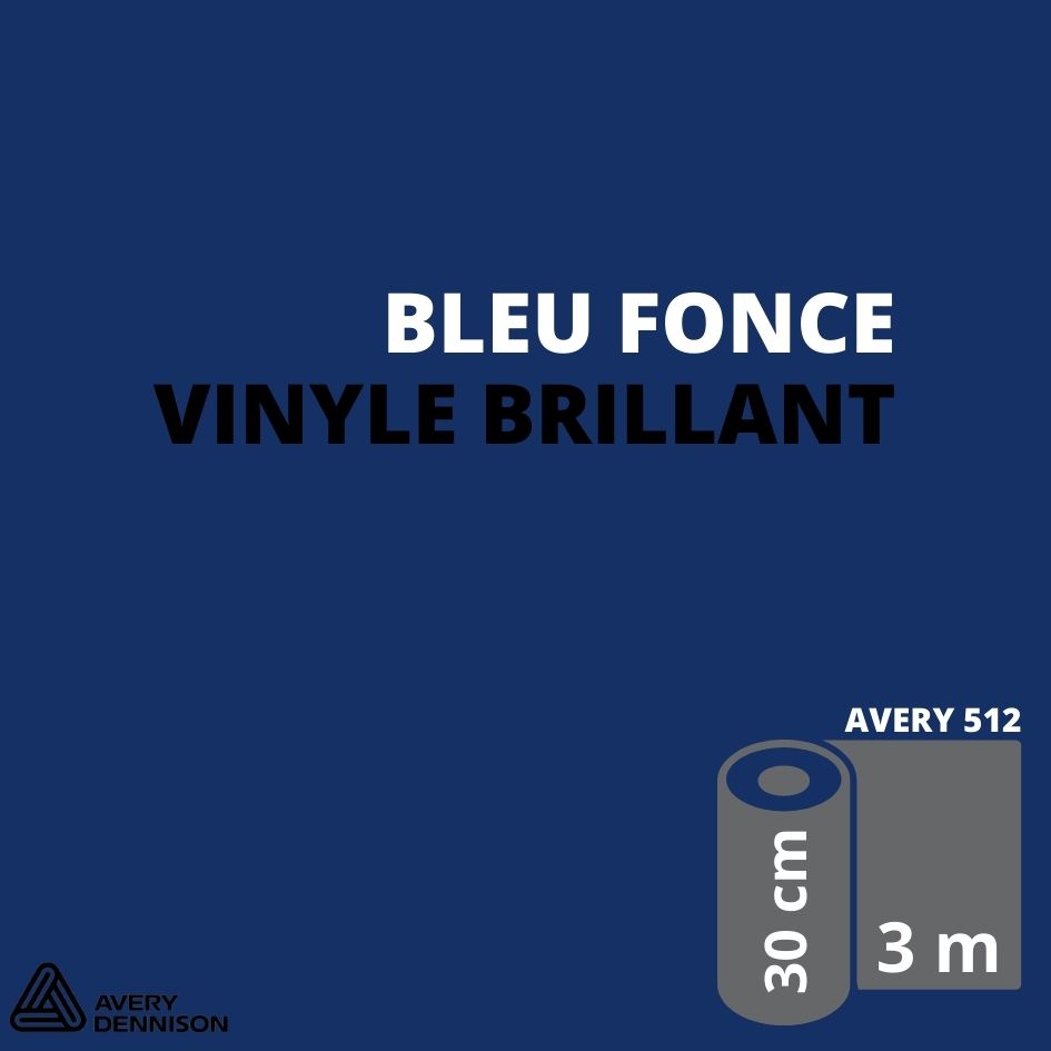 AVERY 500 - Vinyle Adhésif - Bleu Foncé Brillant - 30 cm x 3 m