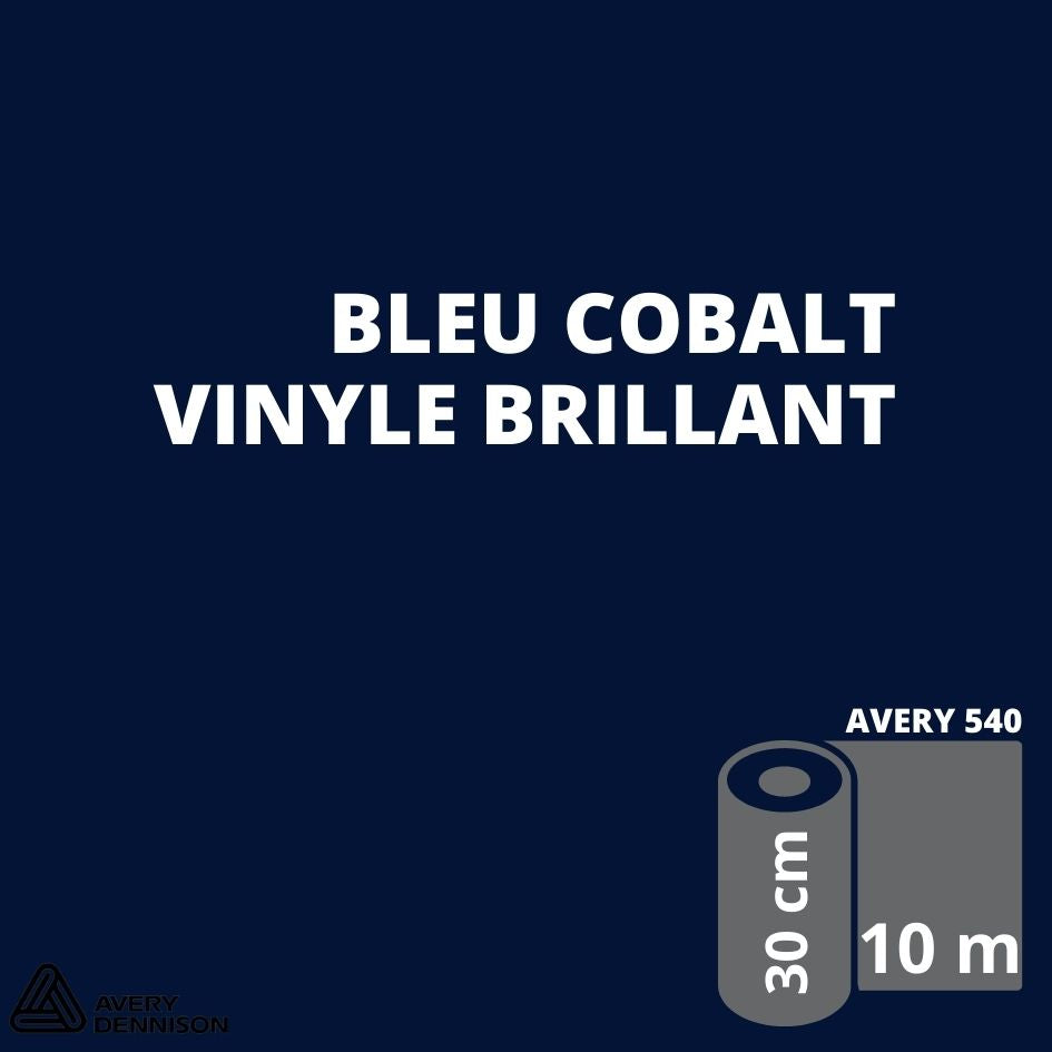AVERY 500 - Vinyle Adhésif - Bleu Cobalt Brillant - 30 cm x 10 m