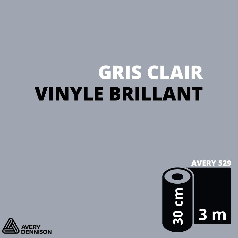 AVERY 500 - Vinyle Adhésif - Gris Clair Brillant - 30 cm x 3 m