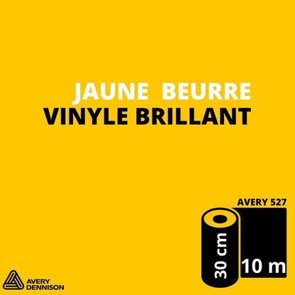 AVERY 500 - Vinyle Adhésif - Jaune Beurre Brillant - 30 cm x 10 m