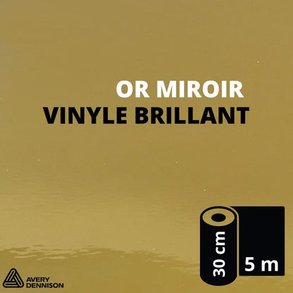 AVERY 500 - Vinyle Adhésif - Or Miroir - 24,6 cm x 5 m