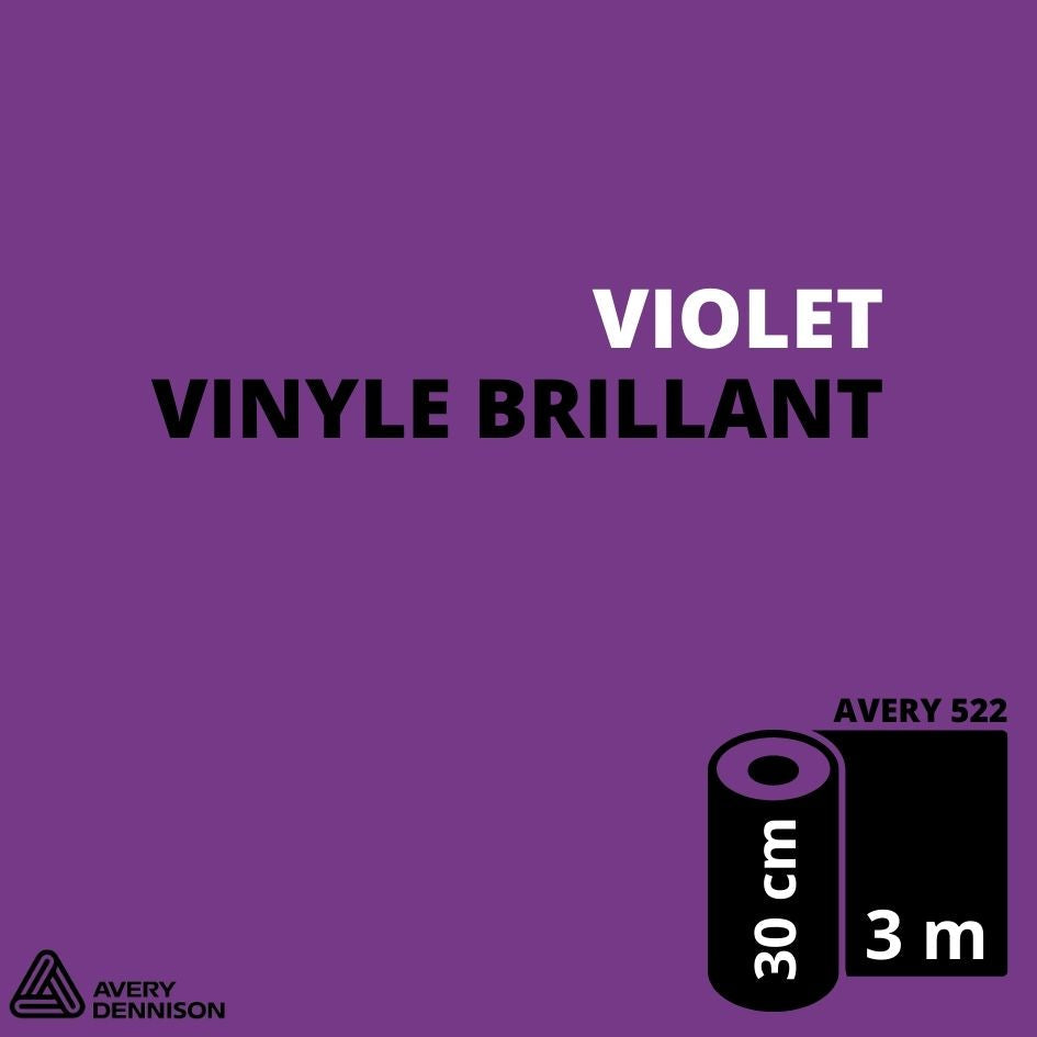 AVERY 500 - Vinyle Adhésif - Violet Brillant - 30 cm x 3 m