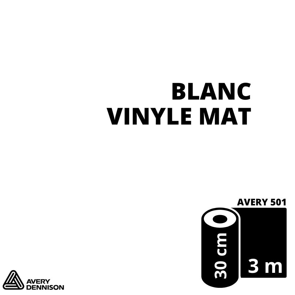 AVERY 500 - Vinyle Adhésif - Blanc Mat - 30 cm x 3 m