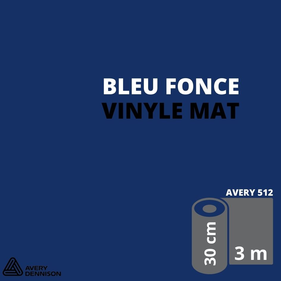 AVERY 500 - Vinyle Adhésif - Bleu Foncé Mat - 30 cm x 3 m