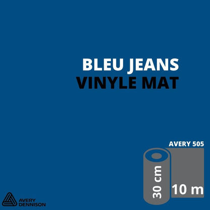 AVERY 500 - Vinyle Adhésif - Bleu Jeans Mat - 30 cm x 10 m