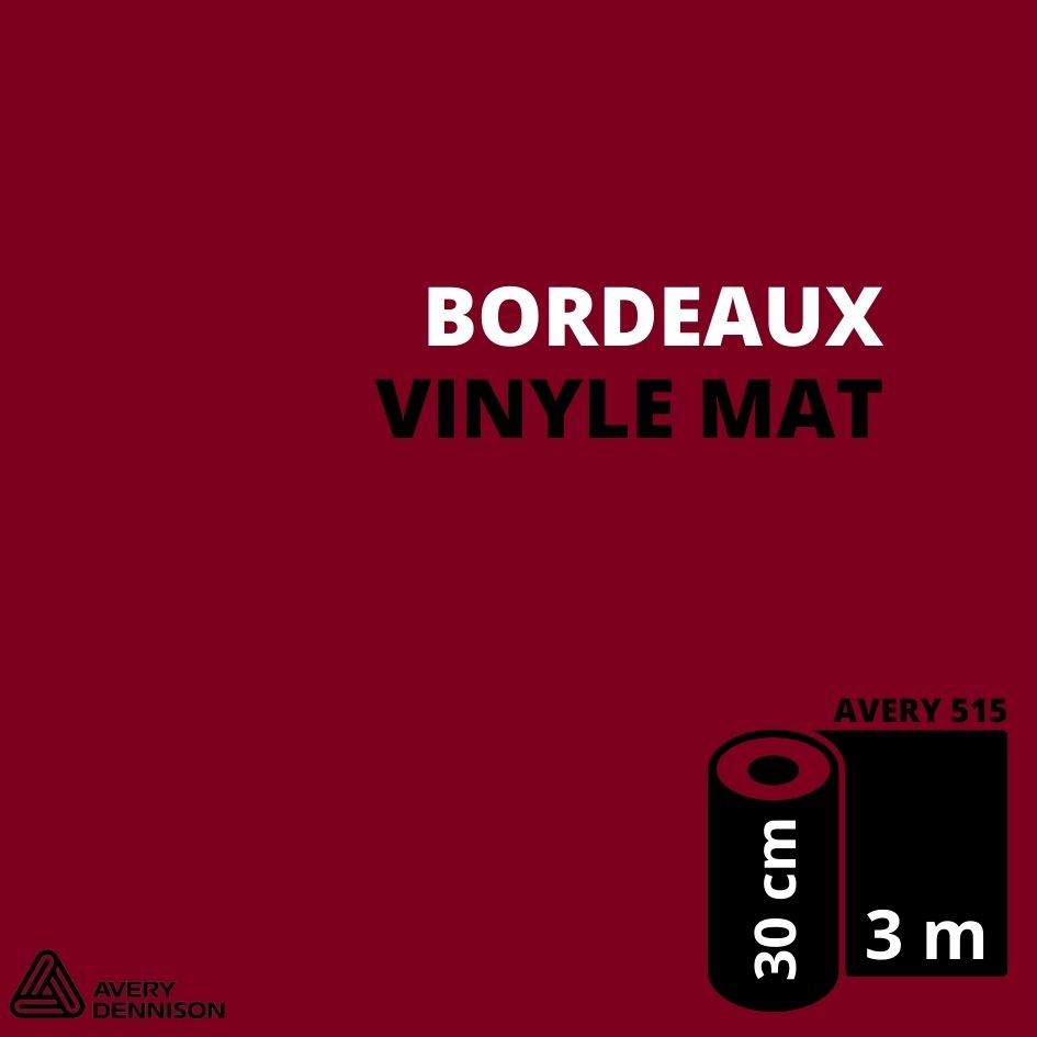 AVERY 500 - Vinyle Adhésif - Bordeaux Mat - 30 cm x 3 m