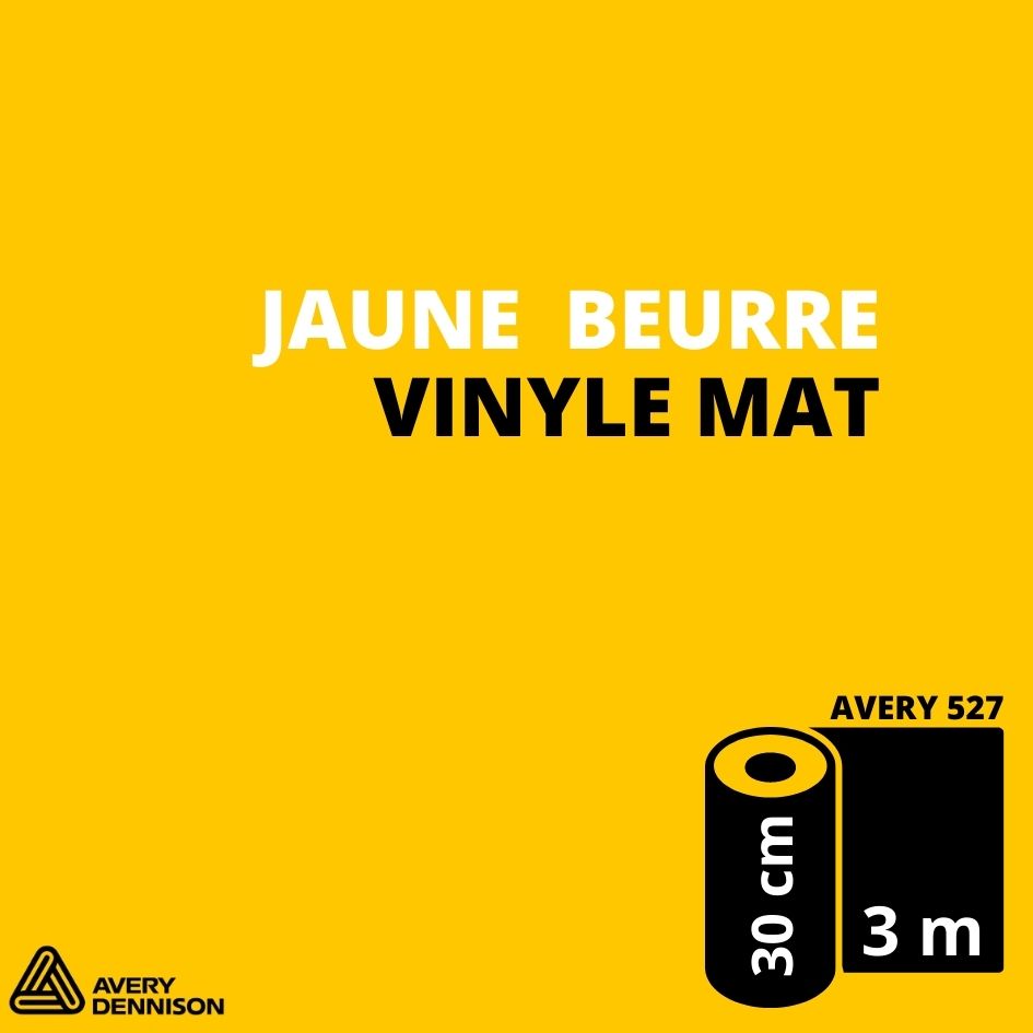 AVERY 500 - Vinyle Adhésif - Jaune Beurre Mat - 30 cm x 3 m