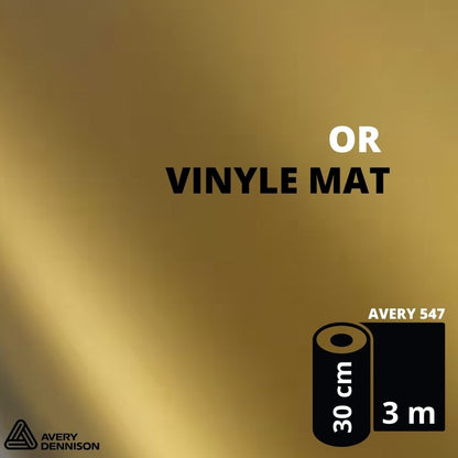 AVERY 500 - Vinyle Adhésif - Or Mat - 30 cm x 3 m