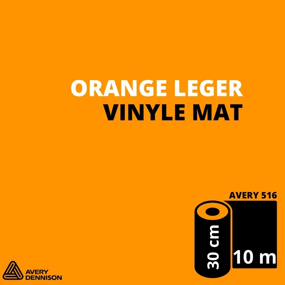 AVERY 500 - Vinyle Adhésif - Orange Léger Mat - 30 cm x 10 m