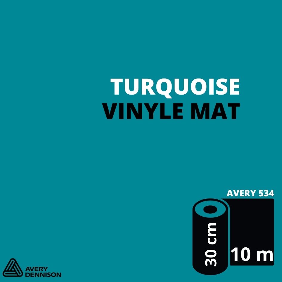 AVERY 500 - Vinyle Adhésif - Turquoise - Mat - 30 cm x 10 m