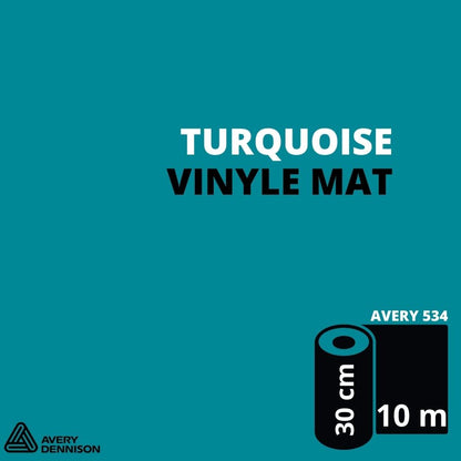 AVERY 500 - Vinyle Adhésif - Turquoise - Mat - 30 cm x 10 m