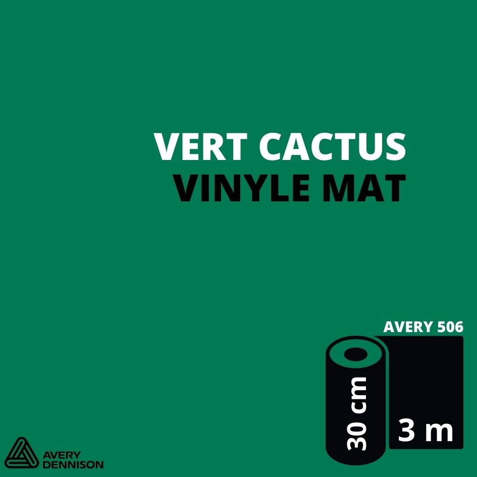 AVERY 500 - Vinyle Adhésif - Vert Cactus Mat - 30 cm x 3 m